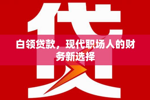 潮州白领贷款，现代职场人的财务新选择