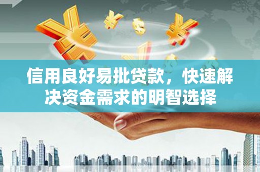 潮州信用良好易批贷款，快速解决资金需求的明智选择