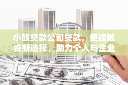 潮州小额贷款公司贷款，便捷融资新选择，助力个人与企业成长
