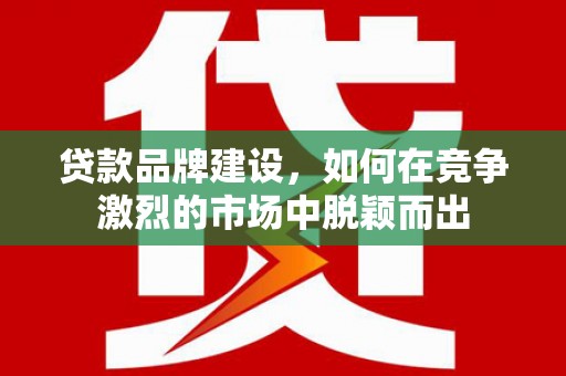 潮州贷款品牌建设，如何在竞争激烈的市场中脱颖而出