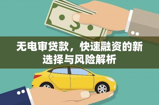 潮州无电审贷款，快速融资的新选择与风险解析