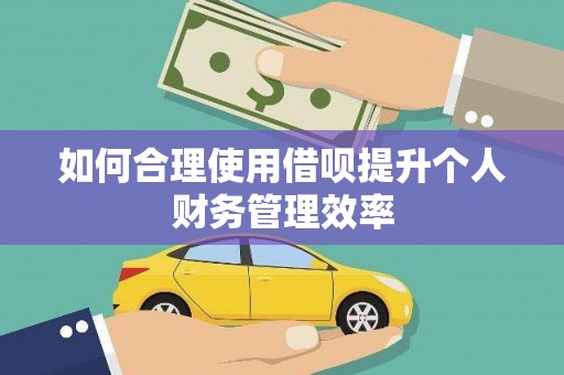潮州如何合理使用借呗提升个人财务管理效率