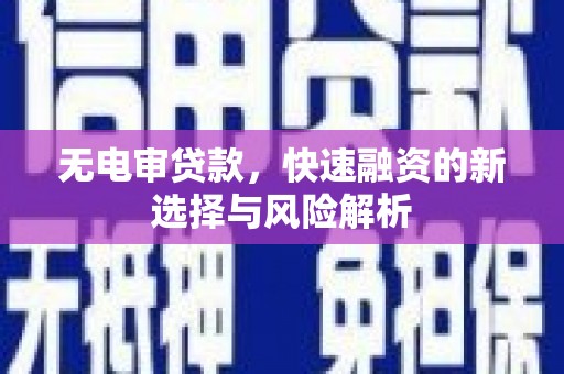 潮州无电审贷款，快速融资的新选择与风险解析