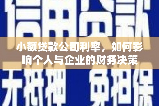 潮州小额贷款公司利率，如何影响个人与企业的财务决策