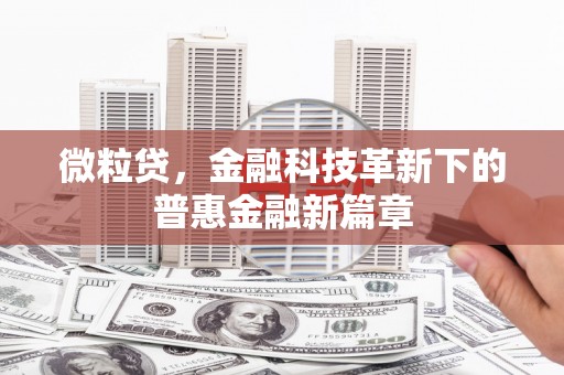 潮州微粒贷，金融科技革新下的普惠金融新篇章