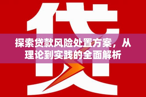 潮州探索贷款风险处置方案，从理论到实践的全面解析